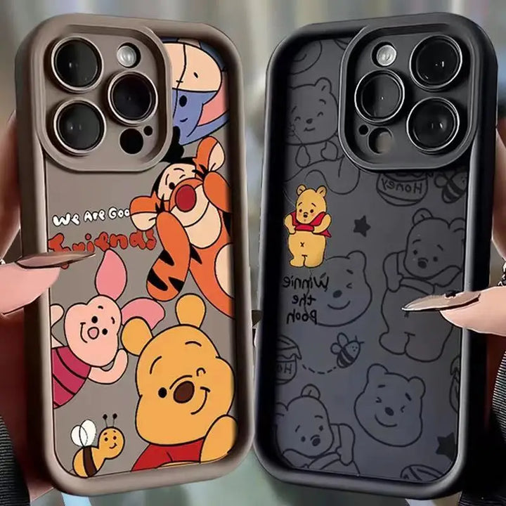 Disney Winnie Pooh Luxury Phone Case For iPhone 15 14 Pro Silicone Cover
